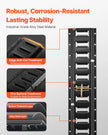 VEVOR E Track Tie-Down Rail Kit, 30PCS 5FT E-Tracks Set Includes 4 Steel Rails & 2 Single Slot & 8 O Rings & 8 Tie-Offs w/ D-Ring & 8 End Caps, Securing Accessories for Cargo, Motorcycles, and Bikes