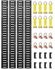 VEVOR E Track Tie-Down Rail Kit, 30PCS 5FT E-Tracks Set Includes 4 Steel Rails & 2 Single Slot & 8 O Rings & 8 Tie-Offs w/ D-Ring & 8 End Caps, Securing Accessories for Cargo, Motorcycles, and Bikes