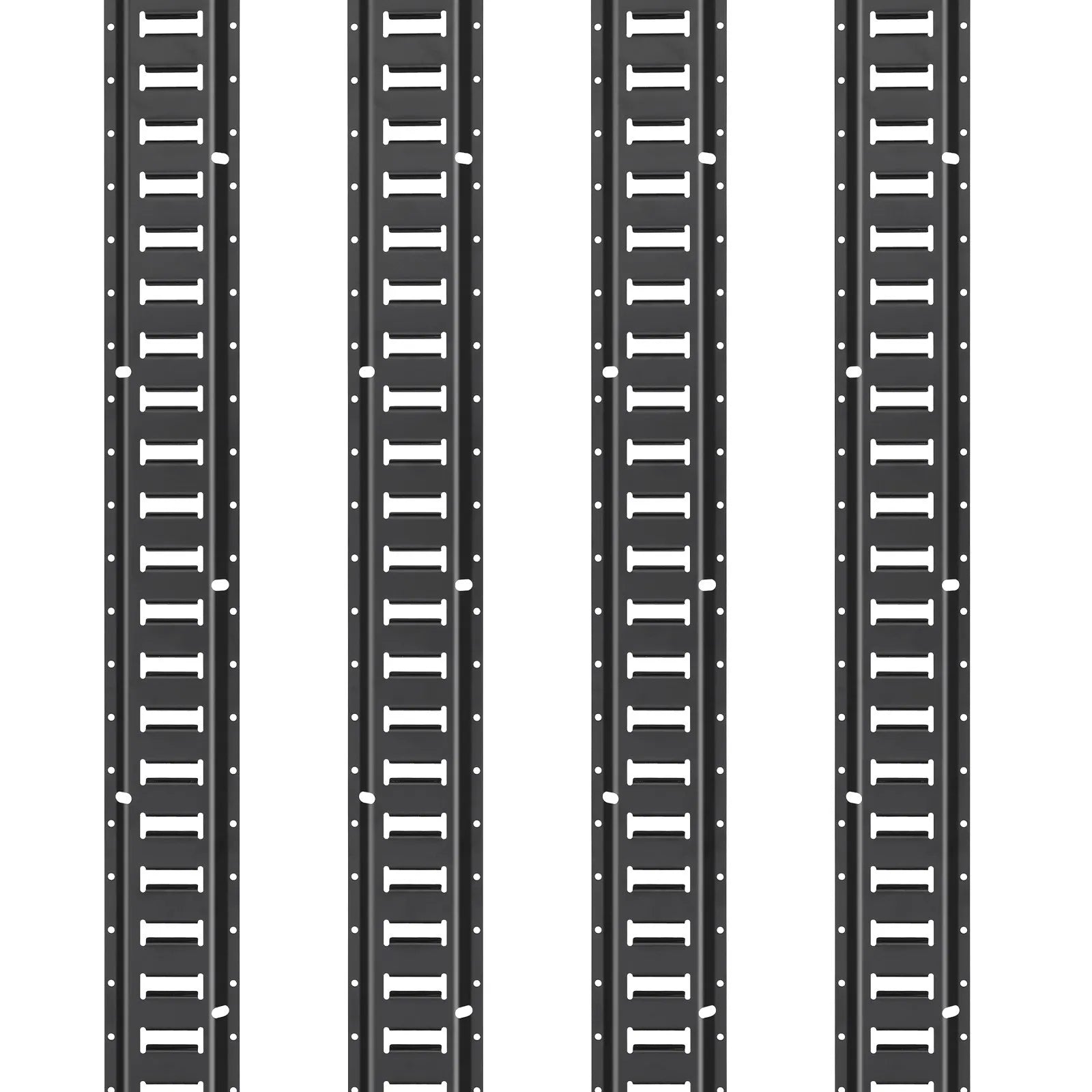 VEVOR E Track Tie-Down Rail Kit, 30PCS 5FT E-Tracks Set Includes 4 Steel Rails & 2 Single Slot & 8 O Rings & 8 Tie-Offs w/ D-Ring & 8 End Caps, Securing Accessories for Cargo, Motorcycles, and Bikes