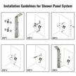 Multi-function Shower Panel Tower System With Spout Rainfall Waterfall Massage