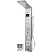 Happybuy 6 in 1 Shower Tower Panel Stainless Steel LED Display Wall Mounted Shower Panel System Panel Rainfall Massage Jets Waterfall Bathroom Shower Tower (Silver Color)