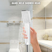 Happybuy 6 in 1 Shower Tower Panel Stainless Steel LED Display Wall Mounted Shower Panel System Panel Rainfall Massage Jets Waterfall Bathroom Shower Tower (Silver Color)