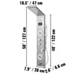 Happybuy 6 in 1 Shower Tower Panel Stainless Steel LED Display Wall Mounted Shower Panel System Panel Rainfall Massage Jets Waterfall Bathroom Shower Tower (Silver Color)