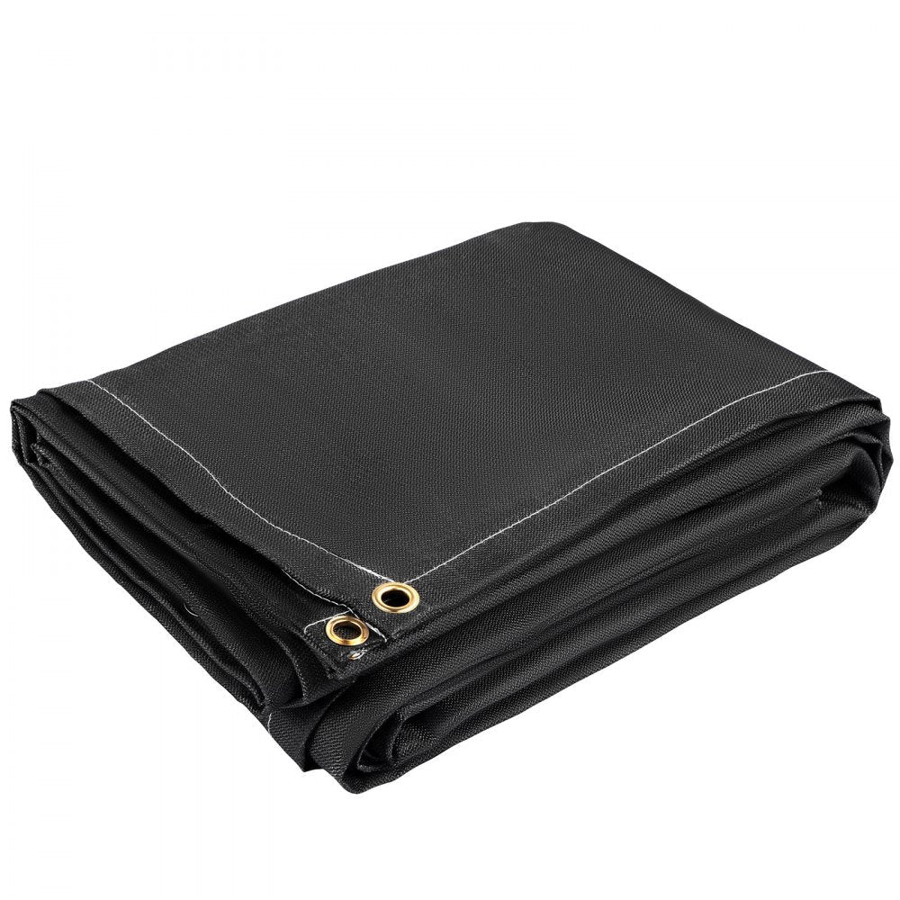 VEVOR Fire Blankets, 2 Pack Welding Blankets, 6' x 10'?Fire Suppression Blanket, 1022?°F Flame Retardant Blanket, Black?Fire Emergency Blankets, Fiberglass Fire Retardant Blanket?with?8?Brass Grommets