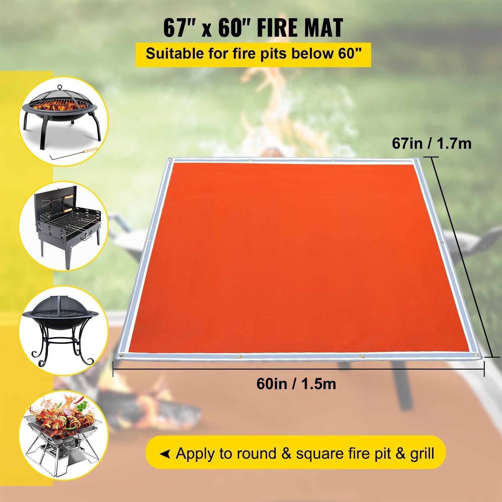 VEVOR Fire Pit Mat, 67\