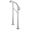VEVOR Outdoor Stair Railing, Fit 1 or 2 Steps Alloy Metal Handrailing, Front Porch Flexible Transitional Handrail, Arch Step Rail With Installation Kit, for Concrete or Wooden Stairs, Silver