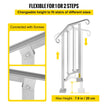 VEVOR Outdoor Stair Railing, Alloy Metal Hand Railing, Fit 1 or 2 Steps Flexible Transitional Handrail, Black Outdoor Stair Rail W/ Installation Kit, Step Handrail for Concrete or Wooden Stairs