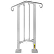 VEVOR Outdoor Stair Railing, Alloy Metal Hand Railing, Fit 1 or 2 Steps Flexible Transitional Handrail, Black Outdoor Stair Rail W/ Installation Kit, Step Handrail for Concrete or Wooden Stairs