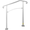VEVOR Outdoor Stair Railing, Fit 2 or 3 Steps Alloy Metal Handrailing, Front Porch Flexible Transitional Handrail, Arch Step Rail With Installation Kit, for Concrete or Wooden Stairs, Silver