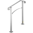 VEVOR Outdoor Stair Railing, Fit 2 or 3 Steps Alloy Metal Handrailing, Front Porch Flexible Transitional Handrail, Arch Step Rail With Installation Kit, for Concrete or Wooden Stairs, Silver
