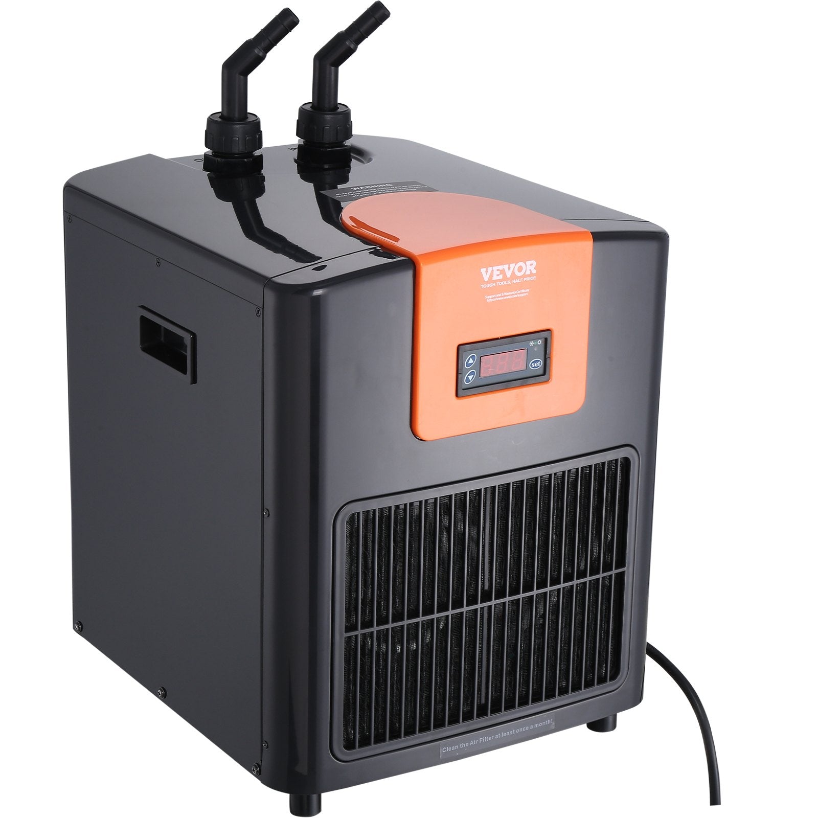 VEVOR Aquarium Chiller, 92 Gal 348 L, 1/4 HP Hydroponic Water Chiller, Quiet Refrigeration Compressor for Seawater and Fresh Water, Fish Tank Cooling System with Pump/Hose, for Jellyfish, Coral Reef