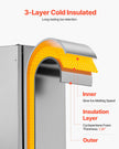 VEVOR Undercounter Built-in Ice Maker 50 Lbs/Day Reversible Door Outdoor Use