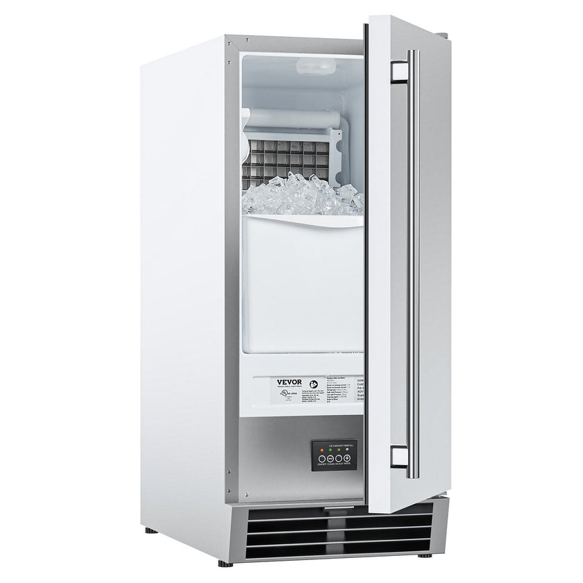 VEVOR Undercounter Built-in Ice Maker 50 Lbs/Day Reversible Door Outdoor Use