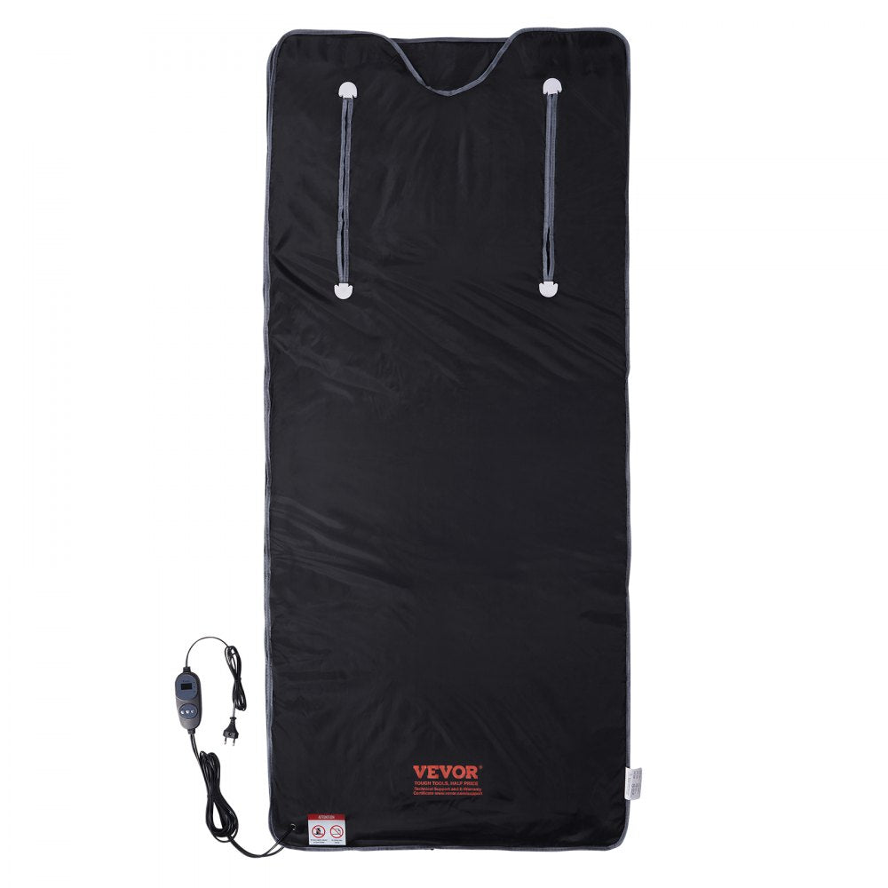 VEVOR Sauna Blanket for Detoxification, Portable Far Infrared Sauna for Home, Oxford Sauna Bag w/ Arm Holes & Carbon Fiber Heating, 1-6 Level Adjustable Temp 95-176?, 5-60 Minutes Timer, 71 x 31 in