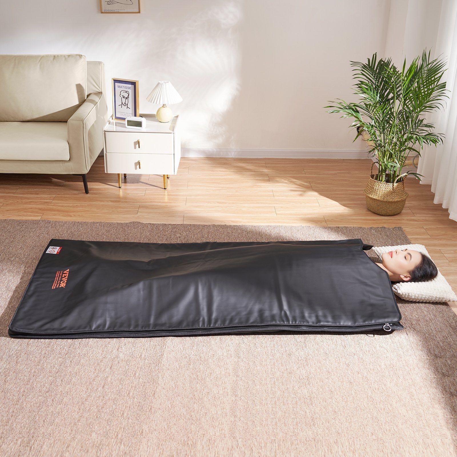 VEVOR Sauna Blanket for Detoxification, Portable Far Infrared Sauna for Home Relaxation, 1-6 Level Adjustable Temprature Rannge 95-185?, 1-60 Minutes Timer, Far Infrared Carbon Heating Sauna Bag