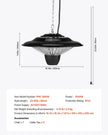VEVOR Hanging Patio Heater, 1500W Electric Space Infrared Heater, IP34 Protection with 23.6 inch Pull Cord & Adjustable Chain, for Porch,Patio,Dining Room,Studio Outdoor/Indoor