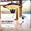 VEVOR Hanging Patio Heater, 1500W Outdoor/Indoor Electric Space Infrared Heater, IP34 Protection Ceiling Heater with 23.6 inch Pull Cord & 20 inch Adjustable Chain, for Porch,Patio,Dining Room,Studio