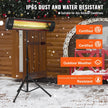 VEVOR Infrared Heater 1500W Electric Space Heater Remote Control 3 Speeds 24in