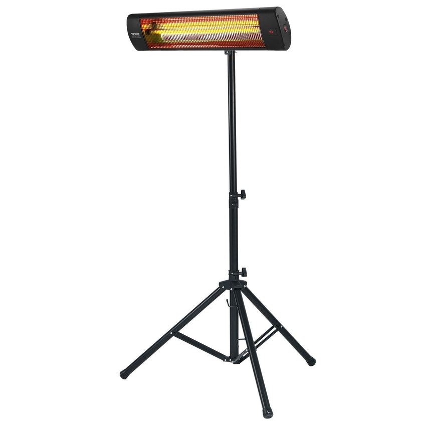 VEVOR Infrared Heater 1500W Electric Space Heater Remote Control 3 Speeds 24in