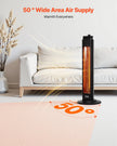 VEVOR Infrared Heater, 1500W Electric Space Heater with Remote Control & 3 Speeds & 24H Timer & Multiple Security Protections, Indoor/Outdoor for Bedroom,Studio,Porch,Dining Room,Studio