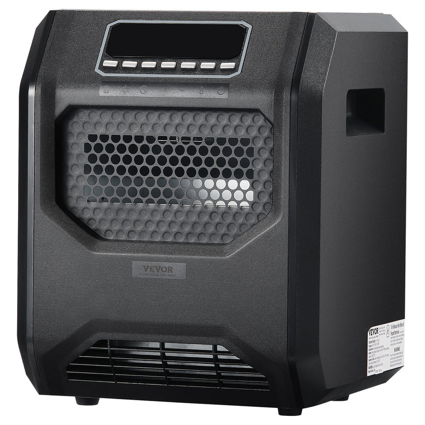 VEVOR Infrared Heater 1500W Electric Space Heater Remote Control 3 Speeds ABS