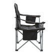VEVOR Camping Folding Chair for Adults, Portable Heavy Duty Outdoor Quad Lumbar Back Padded Arm Chairs with Side Pockets, Cup Holder and Cooler Bag for Beach, Lawn, Picnic, Fishing, Backpacking, Black
