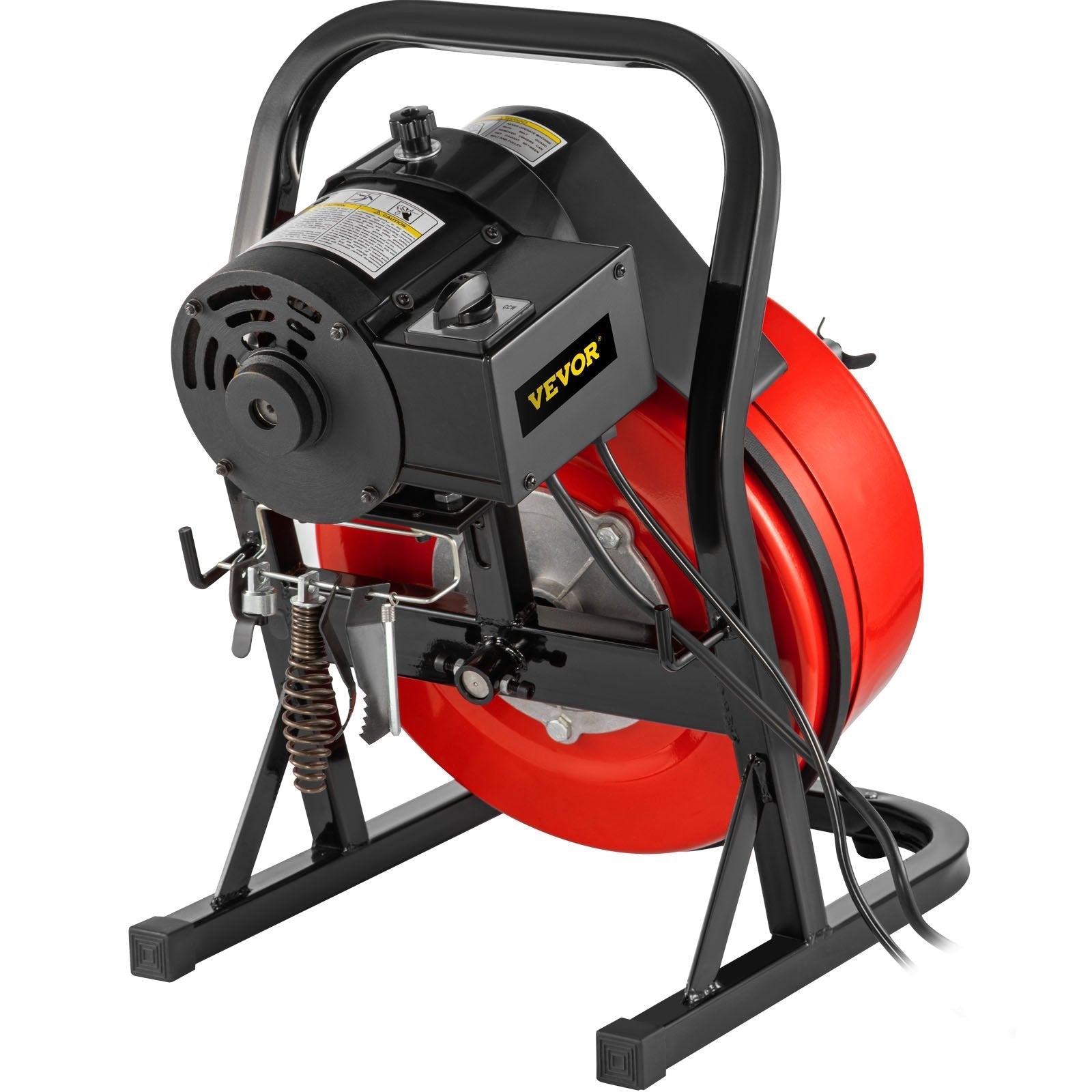 VEVOR 50FTx1/2Inch Drain Cleaner Machine Electric Drain Auger with 4 Cutter & Foot Switch Drain Cleaner Machine Sewer Snake Drill Drain Auger Cleaner for 2