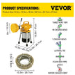 VEVOR Drain Cleaner Machine, 66Ft x2/3Inch Electric Drain Auger with 2 Cables for 3/4\