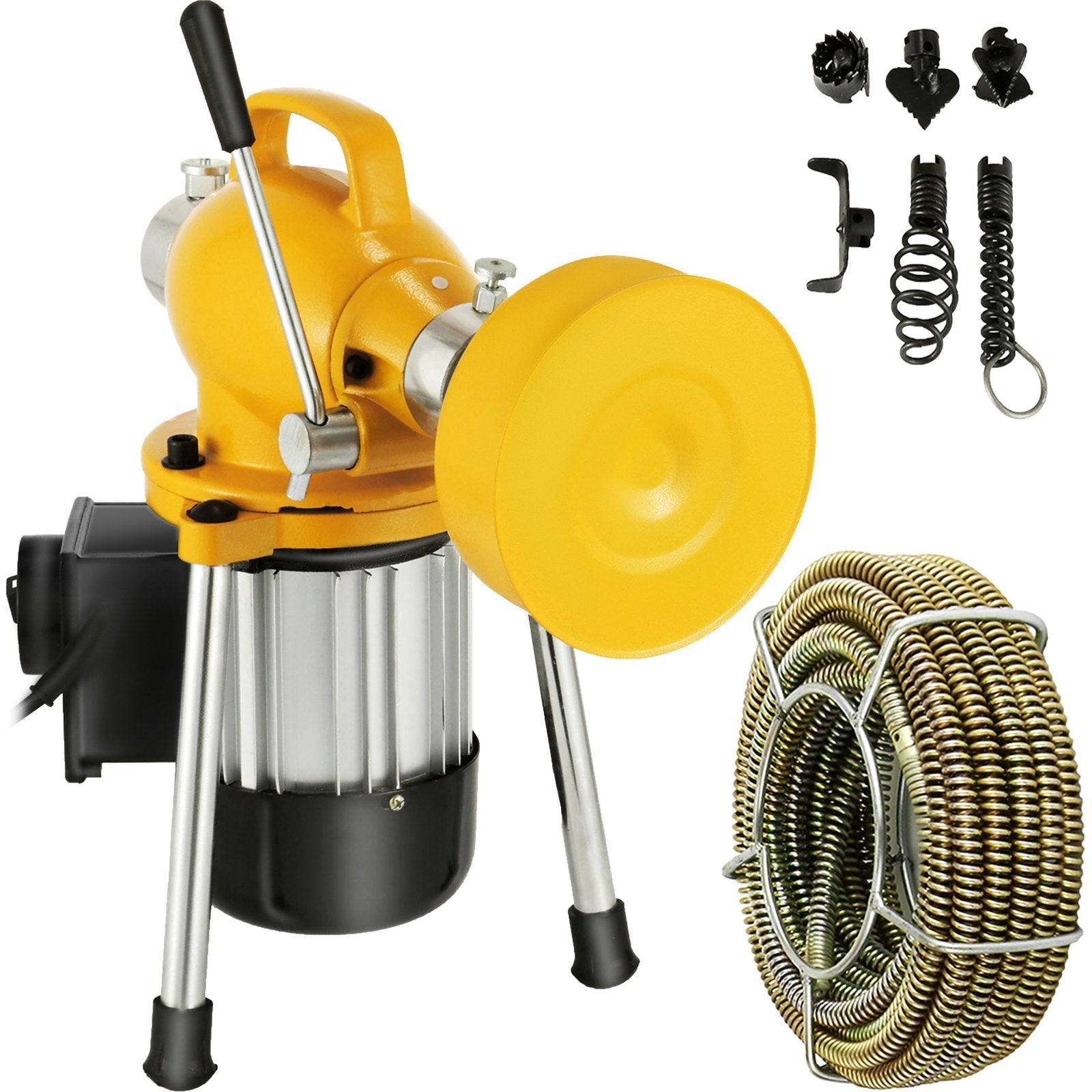 VEVOR Drain Cleaner Machine, 66Ft x2/3Inch Electric Drain Auger with 2 Cables for 3/4\