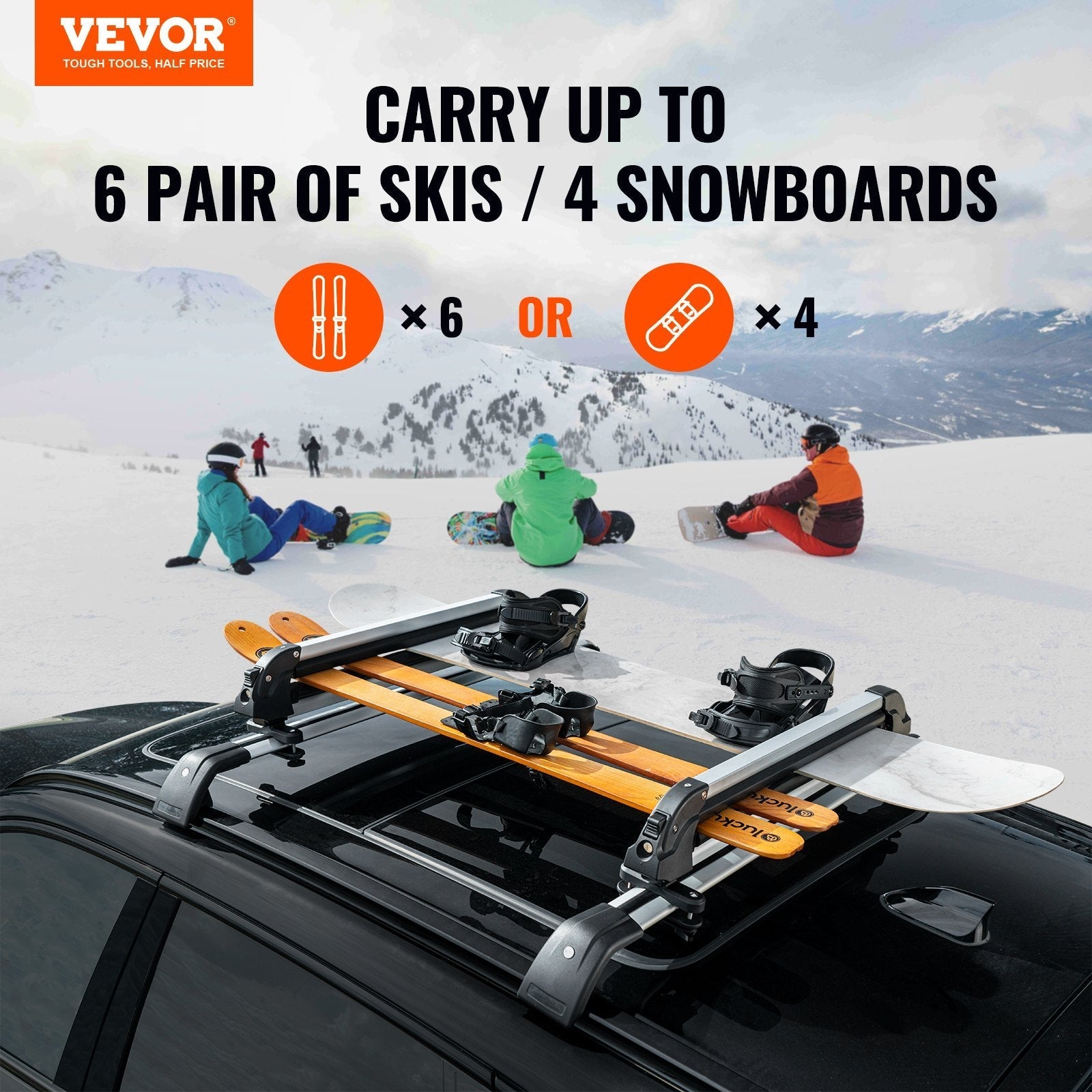 VEVOR Ski Snowboard Roof Rack 31.7