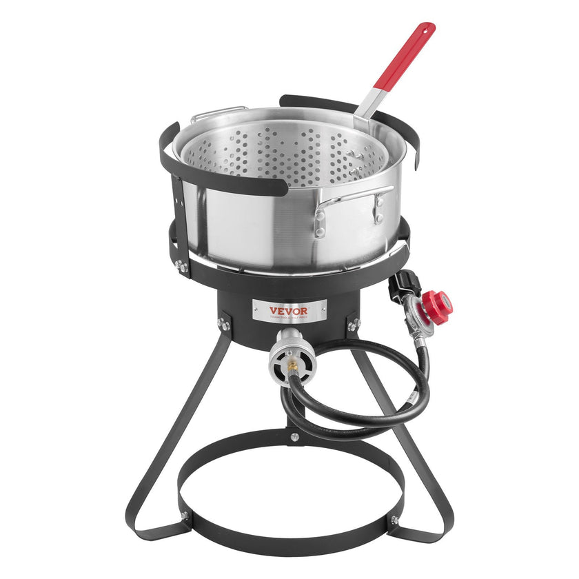 VEVOR 10 Qt Fish and Wing Fryer Aluminum Outdoor Propane Deep Fryer Kit Basket