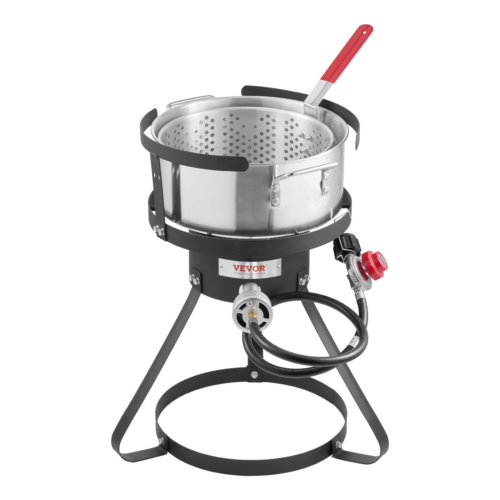 VEVOR 10 Qt Fish and Wing Fryer Aluminum Outdoor Propane Deep Fryer Kit Basket
