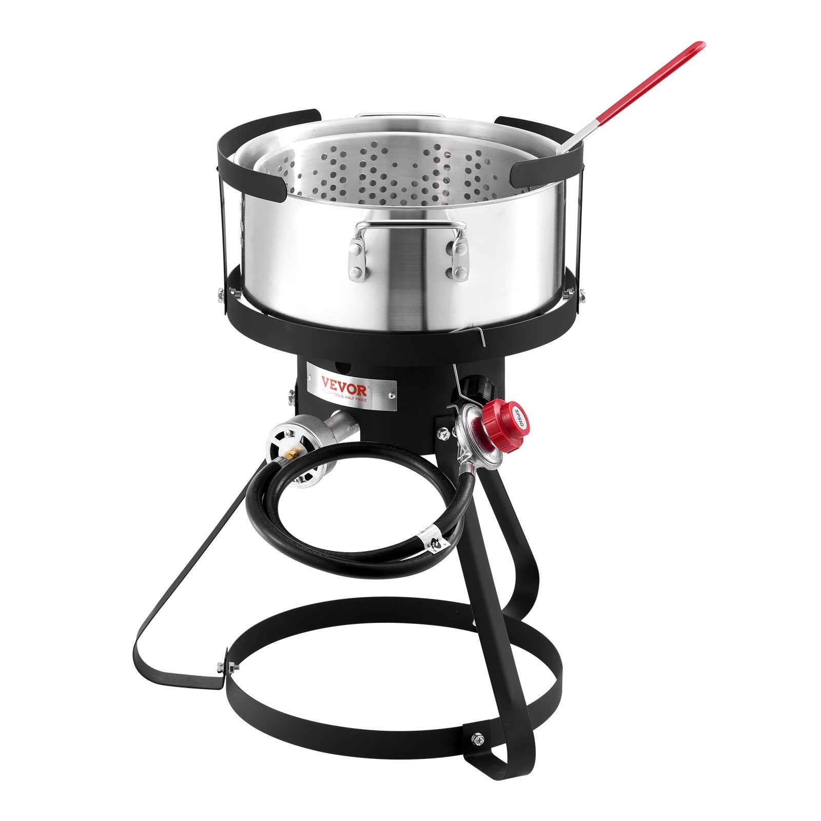 VEVOR 10 Qt Fish and Wing Fryer Aluminum Outdoor Propane Deep Fryer Kit Basket
