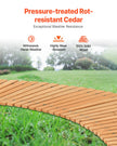 VEVOR 7 ft L x 17 in W Curved Wooden Garden Pathway Roll Out Garden Walkway