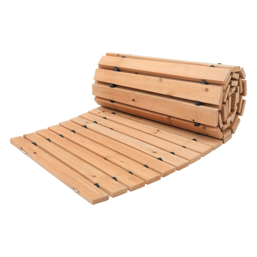 VEVOR 7 ft L x 17 in W Curved Wooden Garden Pathway Roll Out Garden Walkway