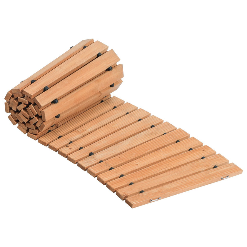 VEVOR 7 ft L x 17 in W Curved Wooden Garden Pathway Roll Out Garden Walkway