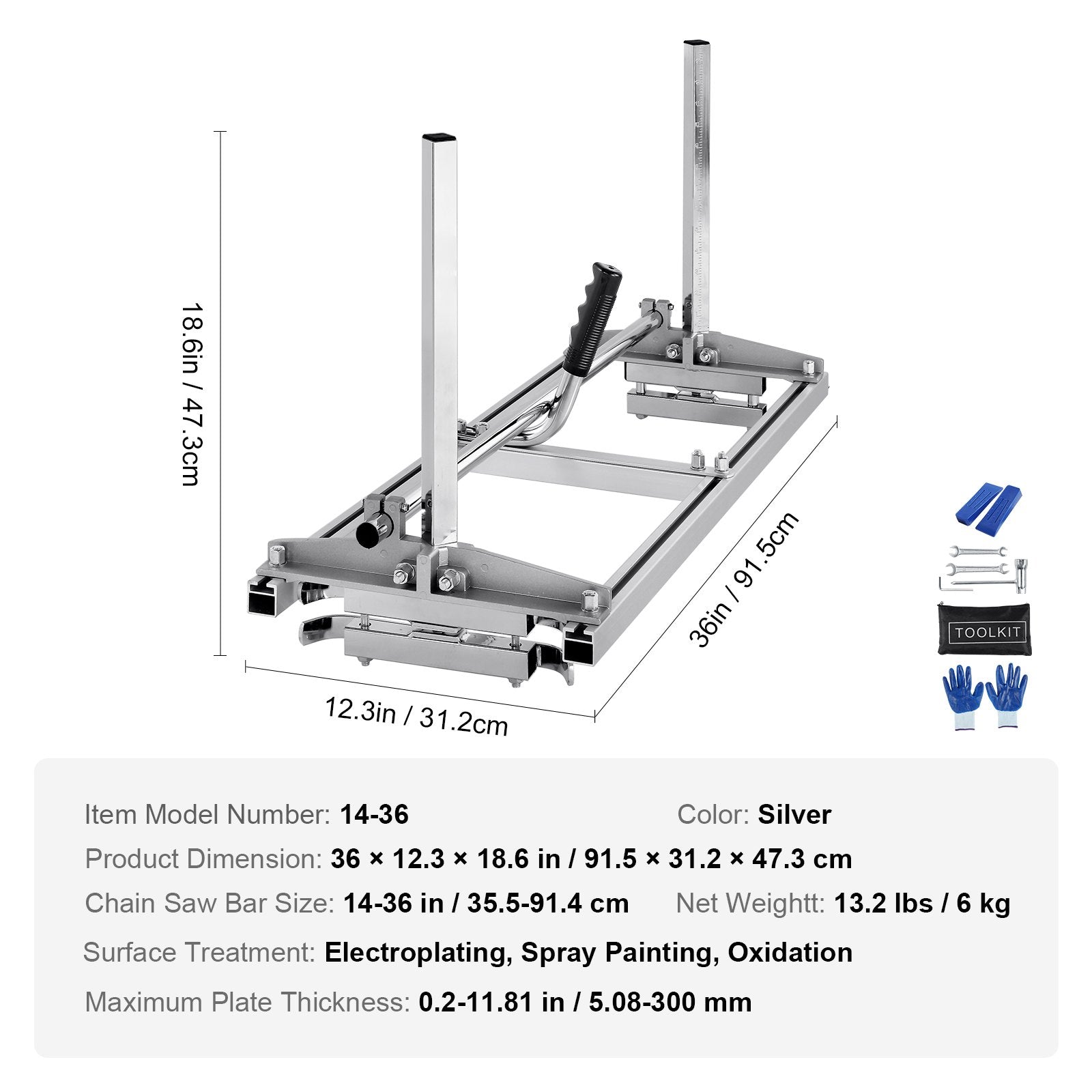 VEVOR Chainsaw Mill, Portable Sawmill 14