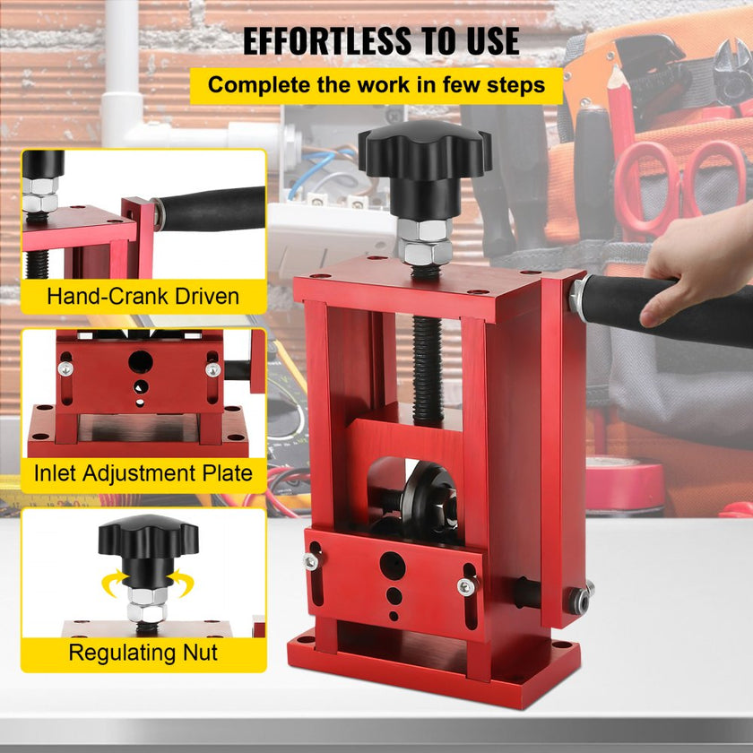 VEVOR Electric Wire Stripping Machine, Portable Scrap Wire Stripping Tool with Gear Motor, Automatic Wire Stripper Compact Aluminum Alloy Structure for Scrap Copper Recycling 1.5mm-20mm in Diameter