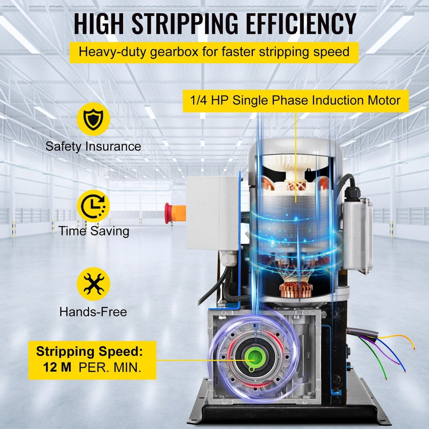VEVOR Wire Stripping Machine DA 0.06 inch -1.5 inch,Wire Stripper Machine 11 Channels 10 Blades, Automatic Wire Stripping Tool with Manual Hand Cranked Industrial for Recycling Copper Wire