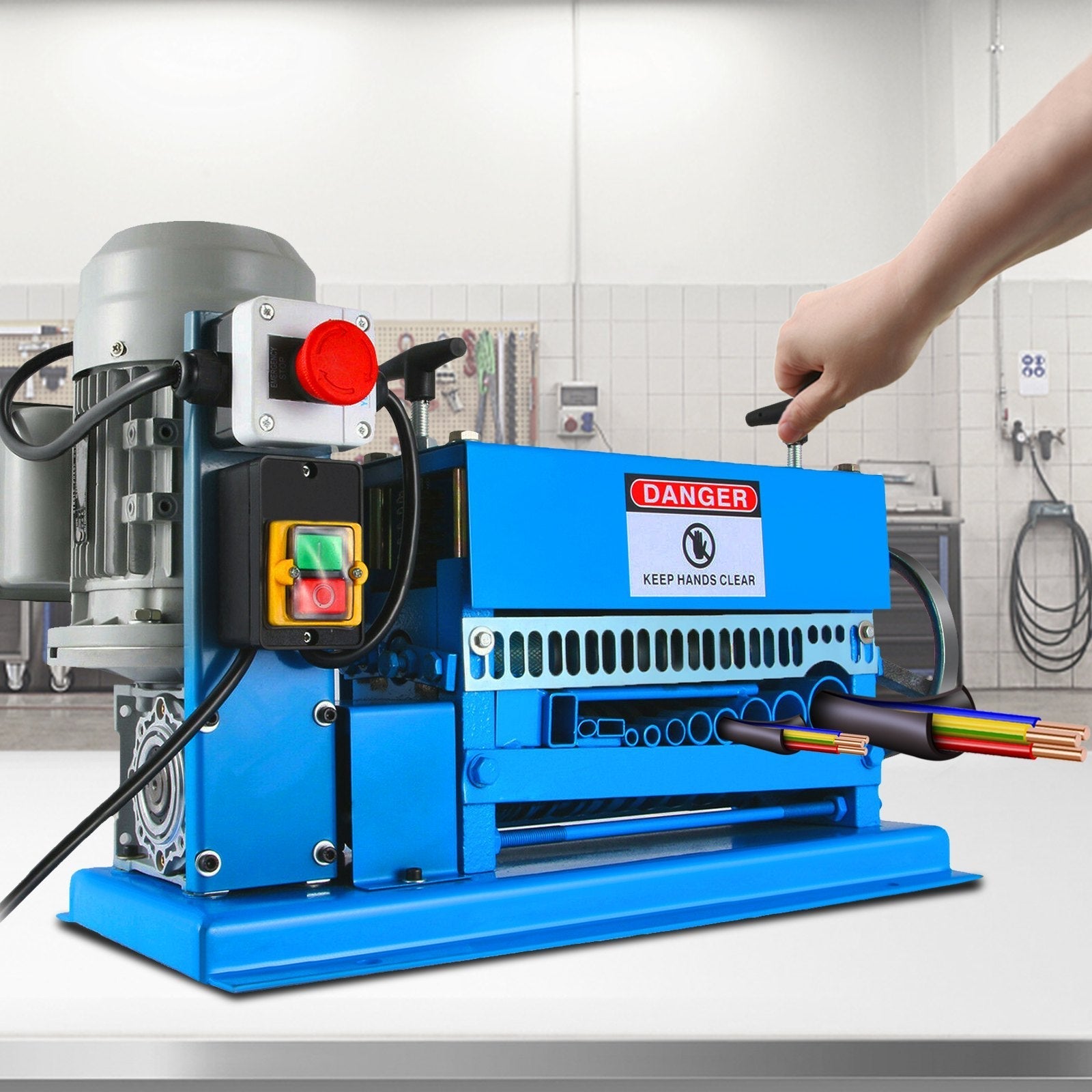 VEVOR Wire Stripping Machine DA 0.06 inch -1.5 inch,Wire Stripper Machine 11 Channels 10 Blades, Automatic Wire Stripping Tool with Manual Hand Cranked Industrial for Recycling Copper Wire