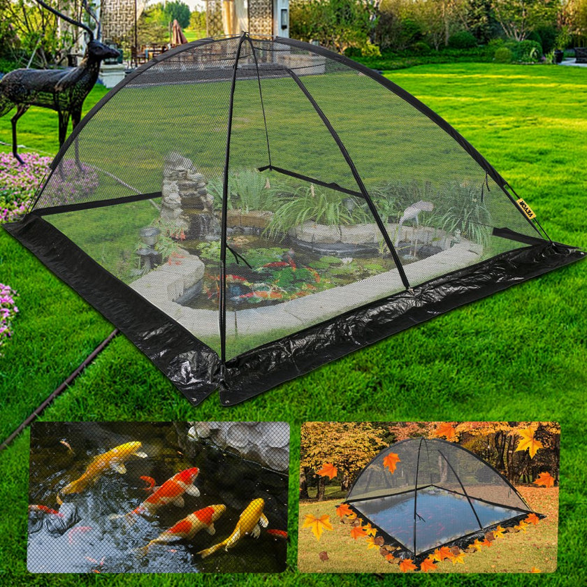 VEVOR Pond Cover Dome Garden Pond Net 10x14 FT Black Netting Covers for Leaves