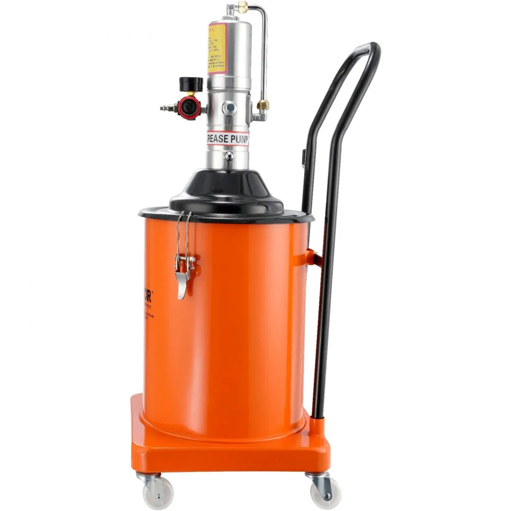 VEVOR Grease Pump, 5 Gallon 20L, Air Operated Grease Pump with 13 ft High Pressure Hose and Grease Gun, Pneumatic Grease Bucket Pump with Wheels, Portable Lubrication Grease Pump 50:1 Pressure Ratio