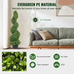 VEVOR Artificial Topiaries Boxwood Trees, 3ft Tall (2 Pieces) Faux Topiary Plant Outdoor, All-year Green Feaux Plant w/ Replaceable Leaves for Decorative Indoor/Outdoor/Garden