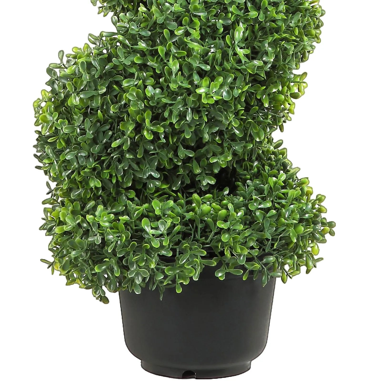VEVOR Artificial Topiaries Boxwood Trees, 3ft Tall (2 Pieces) Faux Topiary Plant Outdoor, All-year Green Feaux Plant w/ Replaceable Leaves for Decorative Indoor/Outdoor/Garden