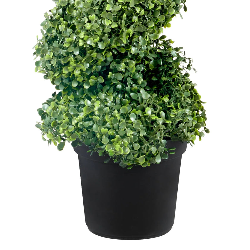 VEVOR Artificial Topiaries Boxwood Trees, 4ft Tall (2 Pieces) Faux Topiary Plant Outdoor, All-year Green Feaux Plant w/ Replaceable Leaves for Decorative Indoor/Outdoor/Garden