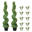 VEVOR Artificial Topiaries Boxwood Trees, 4ft Tall (2 Pieces) Faux Topiary Plant Outdoor, All-year Green Feaux Plant w/ Replaceable Leaves for Decorative Indoor/Outdoor/Garden