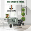 VEVOR Artificial Topiaries Boxwood Trees, 48 inch Tall (2 Pieces), 3 Ball-Shape Faux Topiaries Plant with Planters, Green Feaux Plant w/ Replaceable Leaves & Port for Decorative Indoor/Outdoor/Garden