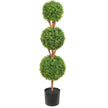 VEVOR Artificial Topiaries Boxwood Trees, 48 inch Tall (2 Pieces), 3 Ball-Shape Faux Topiaries Plant with Planters, Green Feaux Plant w/ Replaceable Leaves & Port for Decorative Indoor/Outdoor/Garden