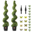 VEVOR 2 Pack 5' Artificial Boxwood Topiary Tree Faux Plant UV Decor In/Outdoor