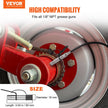 VEVOR Grease Gun Coupler, 10000 PSI High Pressure, 3-Jaw Locking, Quick Release Grease Gun Tip with Hose/Zerk Fittings Cleaner/Leak-Proof Cap, Compatible with All Grease Guns 1/8